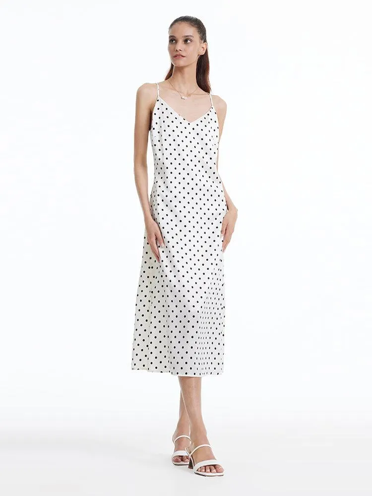 Acetate Polka Dots Slip Dress