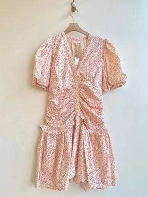 Floral Gathered Button Up Cocktail Dress (Vintage)