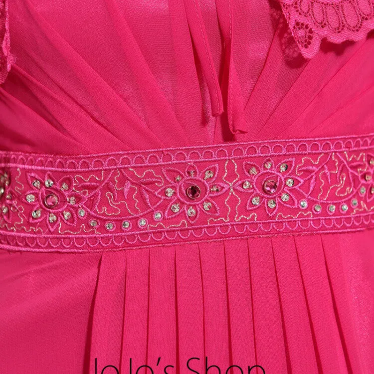 Hot Pink Grecian Formal Prom Evening Cocktail Dress DQ830881