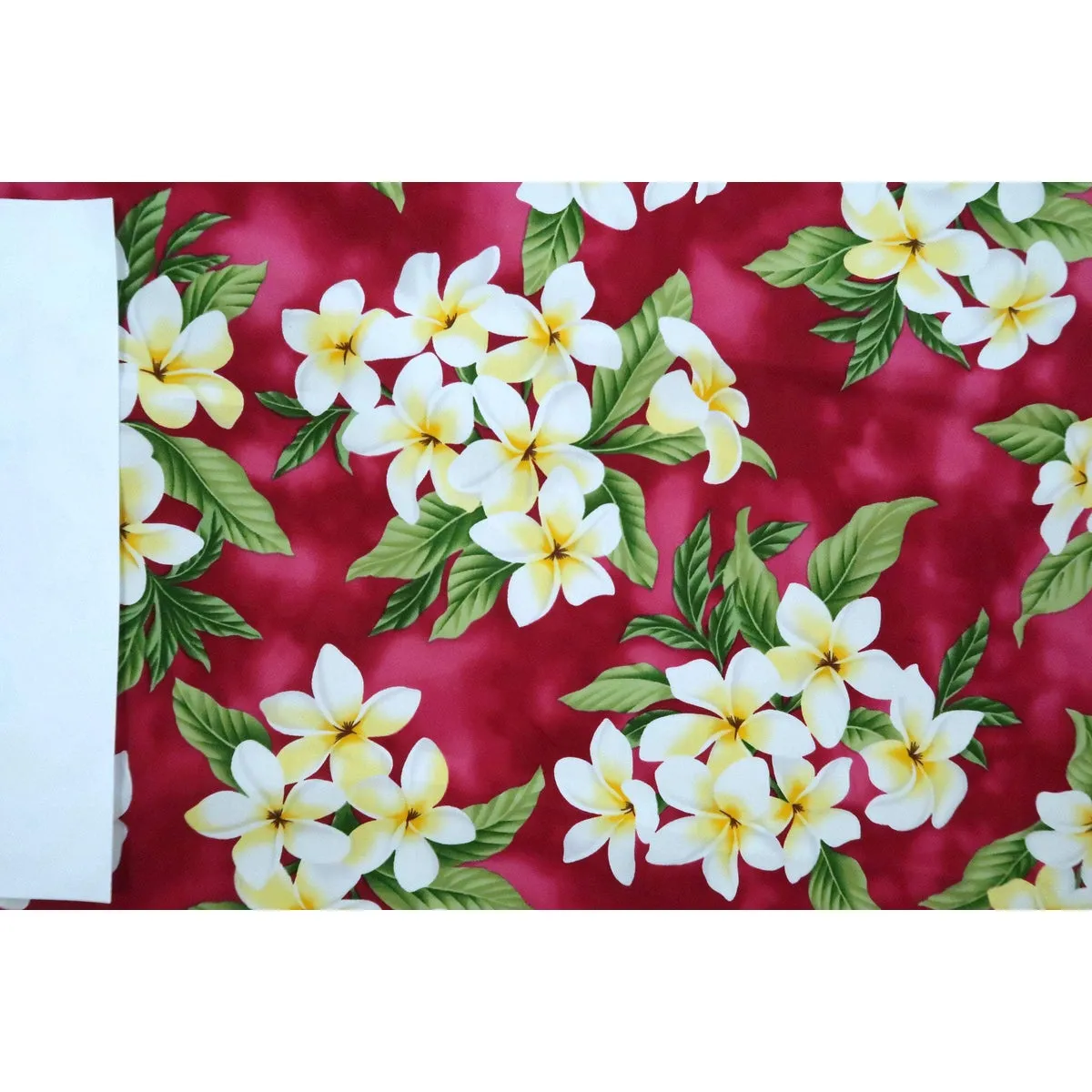 Plumeria Bouquet Hawaiian Fabric | Red RED-0002C