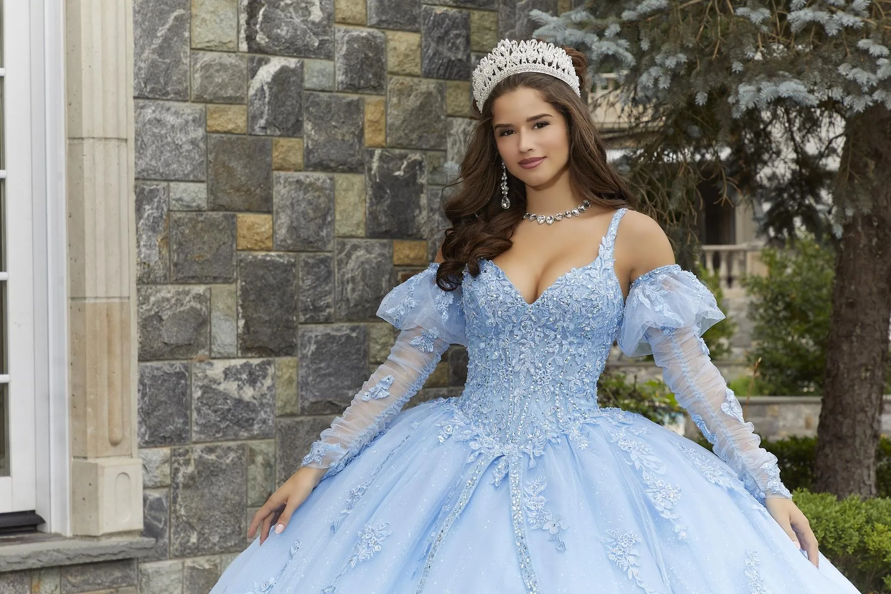 Vizcaya by Morilee Lace and Tulle Quince Dress 89407